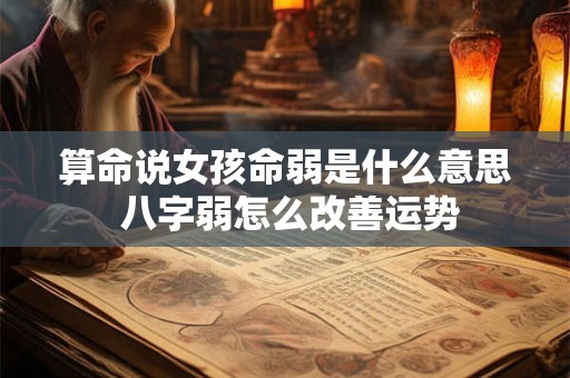 算命说女孩命弱是什么意思 八字弱怎么改善运势
