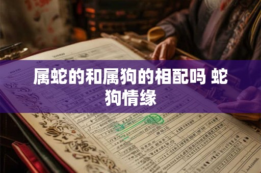 属蛇的和属狗的相配吗 蛇狗情缘