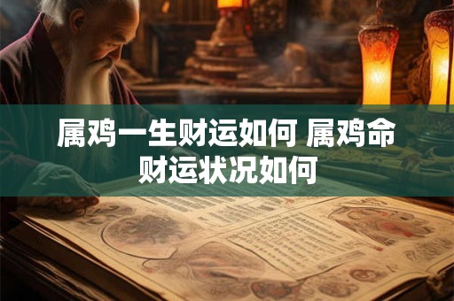 属鸡一生财运如何 属鸡命财运状况如何
