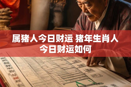 属猪人今日财运 猪年生肖人今日财运如何