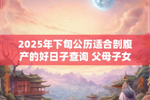 2025年下旬公历适合剖腹产的好日子查询 父母子女相克的表现