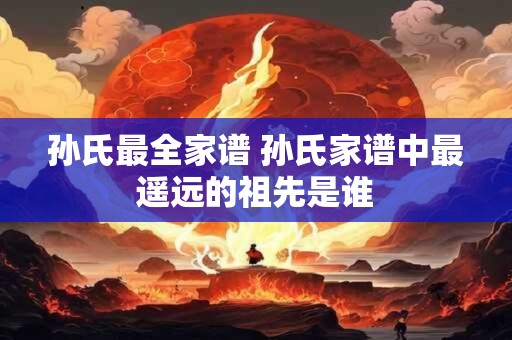 孙氏最全家谱 孙氏家谱中最遥远的祖先是谁