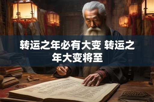 转运之年必有大变 转运之年大变将至