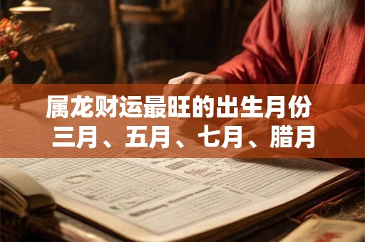属龙财运最旺的出生月份 三月、五月、七月、腊月