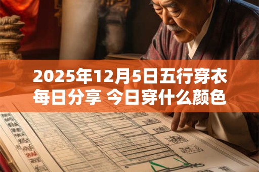 2025年12月5日五行穿衣每日分享 今日穿什么颜色最旺运 2025年12月5日五行穿衣每日分享 今日穿什么颜色最旺运