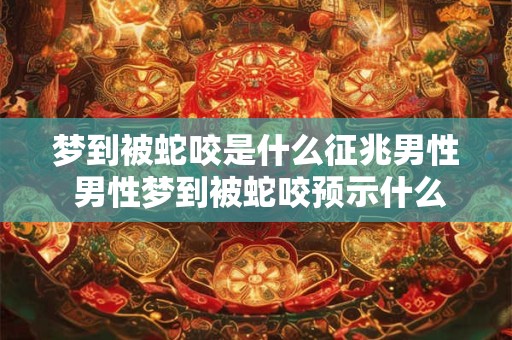梦到被蛇咬是什么征兆男性 男性梦到被蛇咬预示什么
