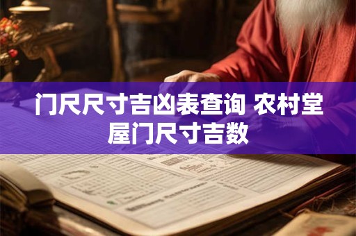门尺尺寸吉凶表查询 农村堂屋门尺寸吉数