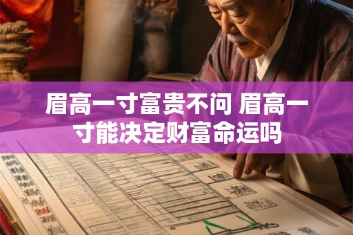 眉高一寸富贵不问 眉高一寸能决定财富命运吗
