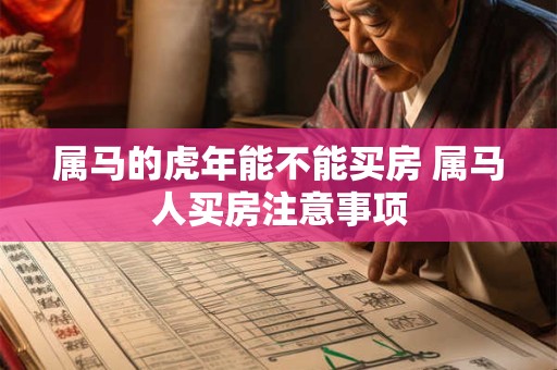 属马的虎年能不能买房 属马人买房注意事项