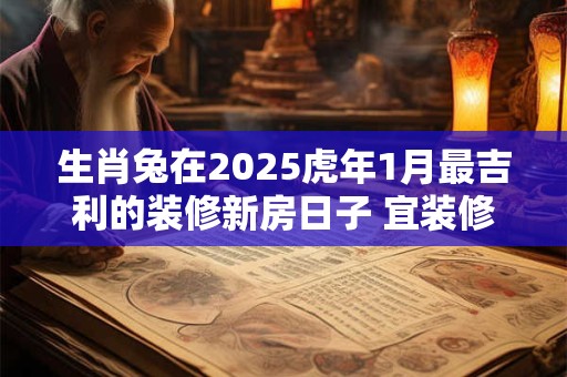 生肖兔在2025虎年1月最吉利的装修新房日子 宜装修佳期