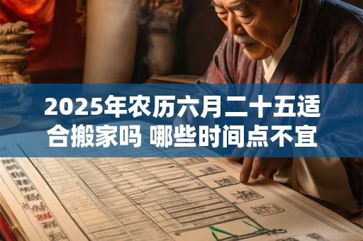 2025年农历六月二十五适合搬家吗 哪些时间点不宜搬家