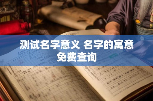 测试名字意义 名字的寓意免费查询
