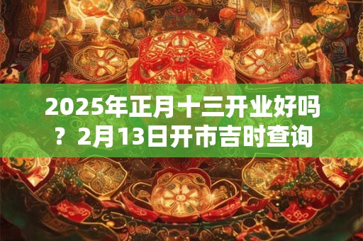 2025年正月十三开业好吗？2月13日开市吉时查询