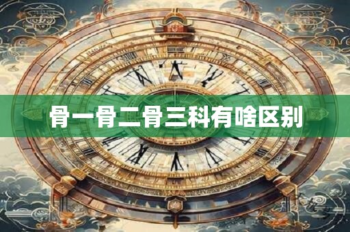 骨一骨二骨三科有啥区别