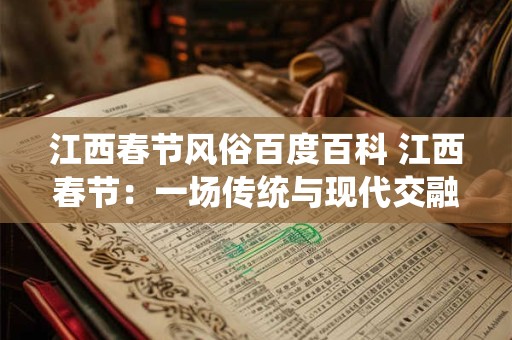 江西春节风俗百度百科 江西春节：一场传统与现代交融的盛宴