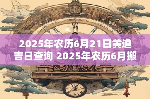 2025年农历6月21日黄道吉日查询 2025年农历6月搬家入宅黄道吉日