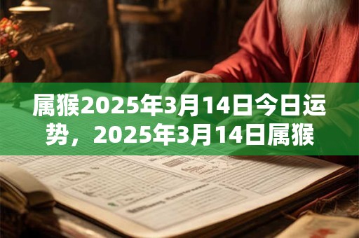 属猴2025年3月14日今日运势，2025年3月14日属猴人运势好吗？