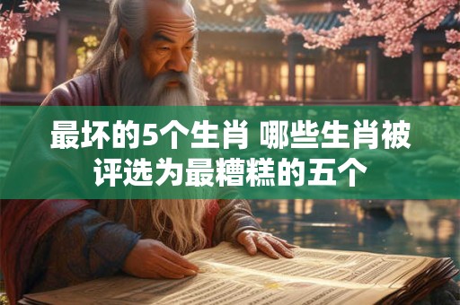 最坏的5个生肖 哪些生肖被评选为最糟糕的五个