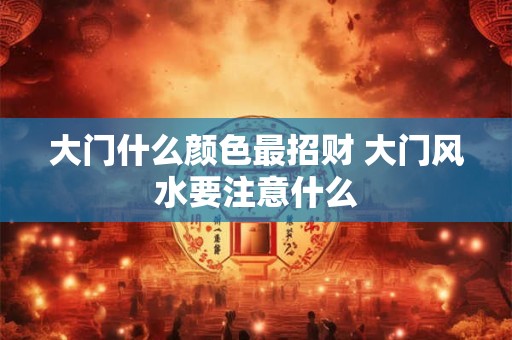 大门什么颜色最招财 大门风水要注意什么