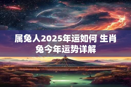 属兔人2025年运如何 生肖兔今年运势详解