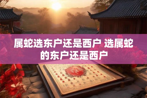 属蛇选东户还是西户 选属蛇的东户还是西户