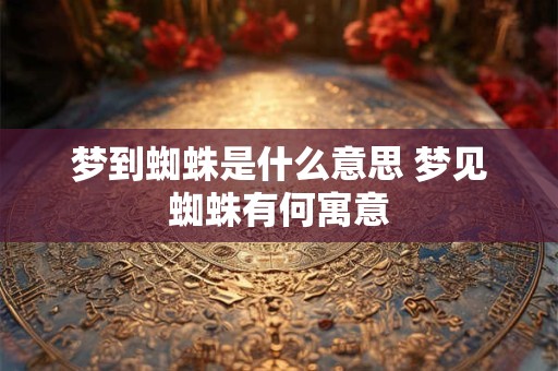 梦到蜘蛛是什么意思 梦见蜘蛛有何寓意