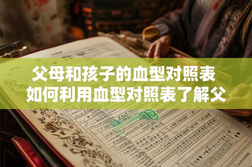 父母和孩子的血型对照表 如何利用血型对照表了解父母和孩子的亲缘关系