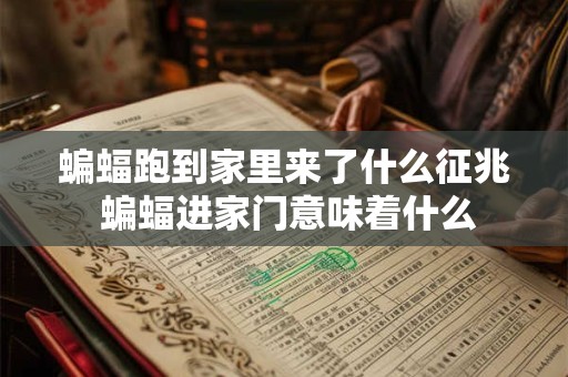 蝙蝠跑到家里来了什么征兆 蝙蝠进家门意味着什么