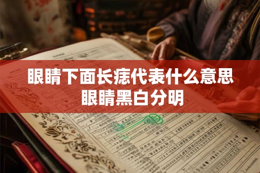 眼睛下面长痣代表什么意思 眼睛黑白分明