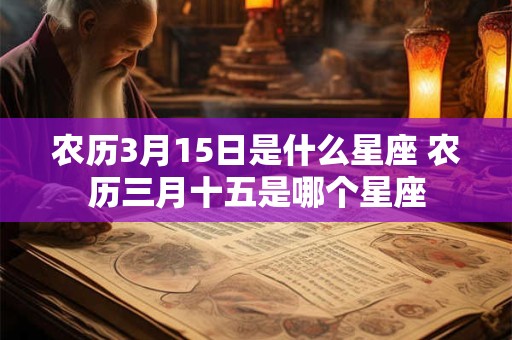 农历3月15日是什么星座 农历三月十五是哪个星座