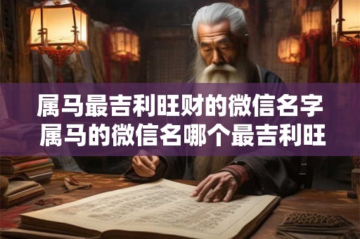 属马最吉利旺财的微信名字 属马的微信名哪个最吉利旺财