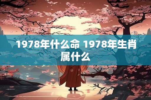 1978年什么命 1978年生肖属什么