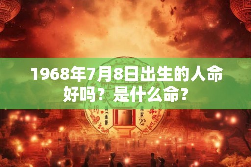 1968年7月8日出生的人命好吗？是什么命？