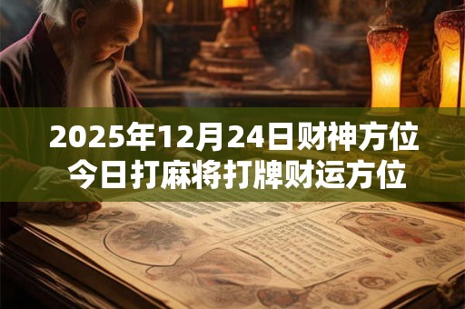 2025年12月24日财神方位 今日打麻将打牌财运方位