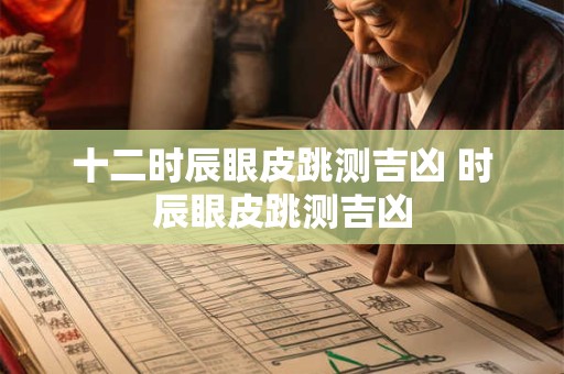 十二时辰眼皮跳测吉凶 时辰眼皮跳测吉凶