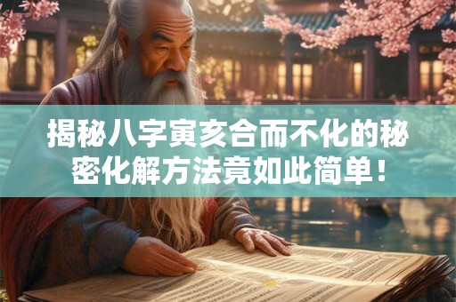 揭秘八字寅亥合而不化的秘密化解方法竟如此简单！