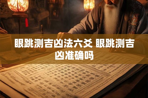 眼跳测吉凶法六爻 眼跳测吉凶准确吗