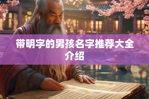带明字的男孩名字推荐大全介绍