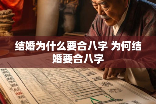 结婚为什么要合八字 为何结婚要合八字