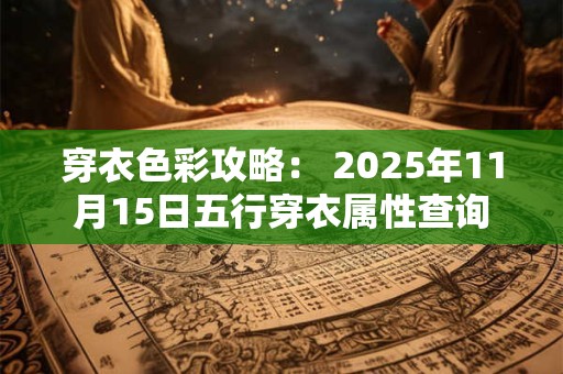 穿衣色彩攻略： 2025年11月15日五行穿衣属性查询