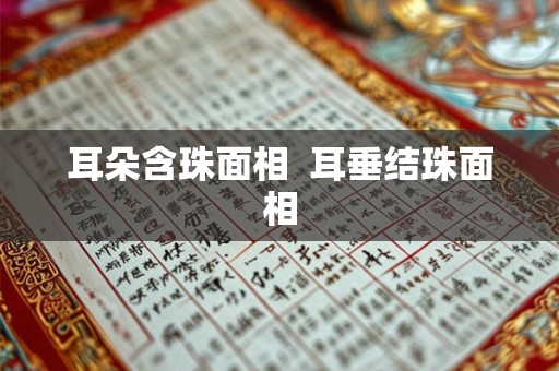 耳朵含珠面相  耳垂结珠面相