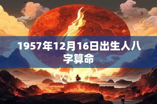 1957年12月16日出生人八字算命