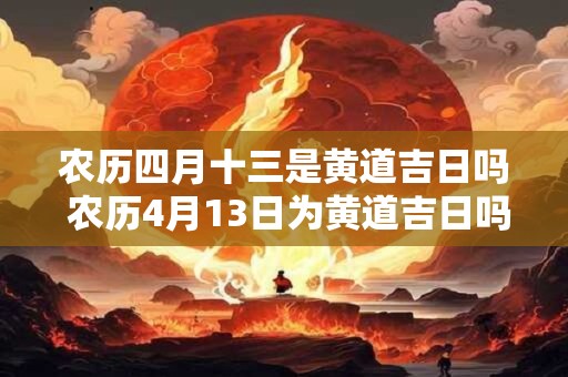 农历四月十三是黄道吉日吗 农历4月13日为黄道吉日吗 农历四月十三是黄道吉日吗 农历4月13日为黄道吉日吗