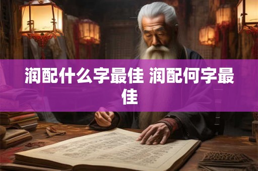 润配什么字最佳 润配何字最佳