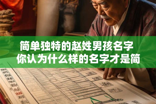 简单独特的赵姓男孩名字 你认为什么样的名字才是简单独特的赵姓男孩名字