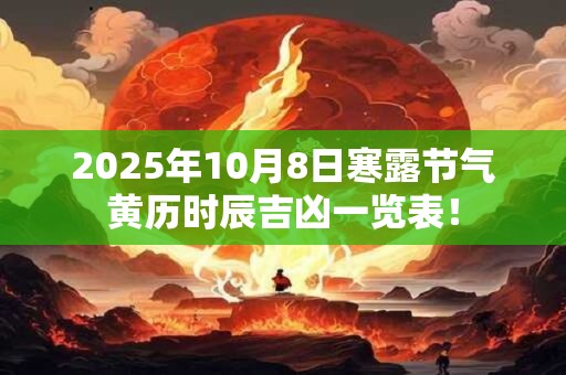 2025年10月8日寒露节气黄历时辰吉凶一览表！