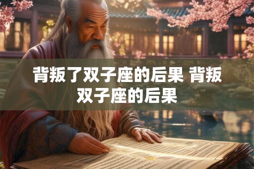 背叛了双子座的后果 背叛双子座的后果