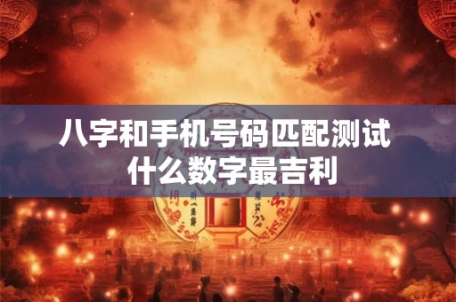 八字和手机号码匹配测试  什么数字最吉利