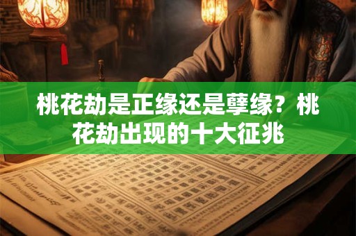桃花劫是正缘还是孽缘？桃花劫出现的十大征兆