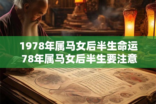 1978年属马女后半生命运 78年属马女后半生要注意什么